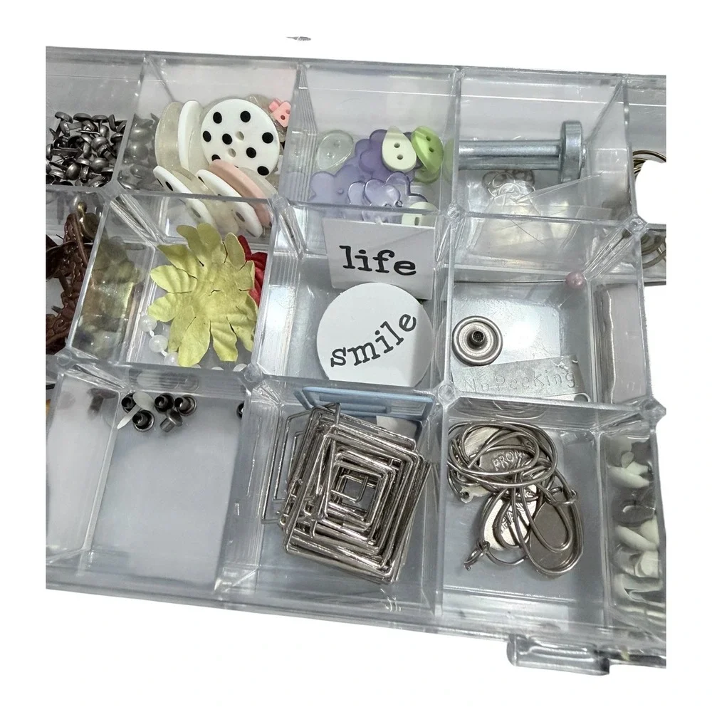 Making‎ Memories Embellishment Lot Brad Bars Fasteners Charms Rhinestones